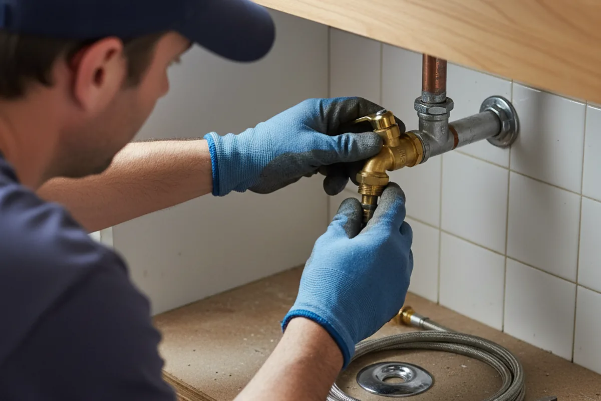 Shutoff valve and fitting work during Emergency Plumbing in Kinston